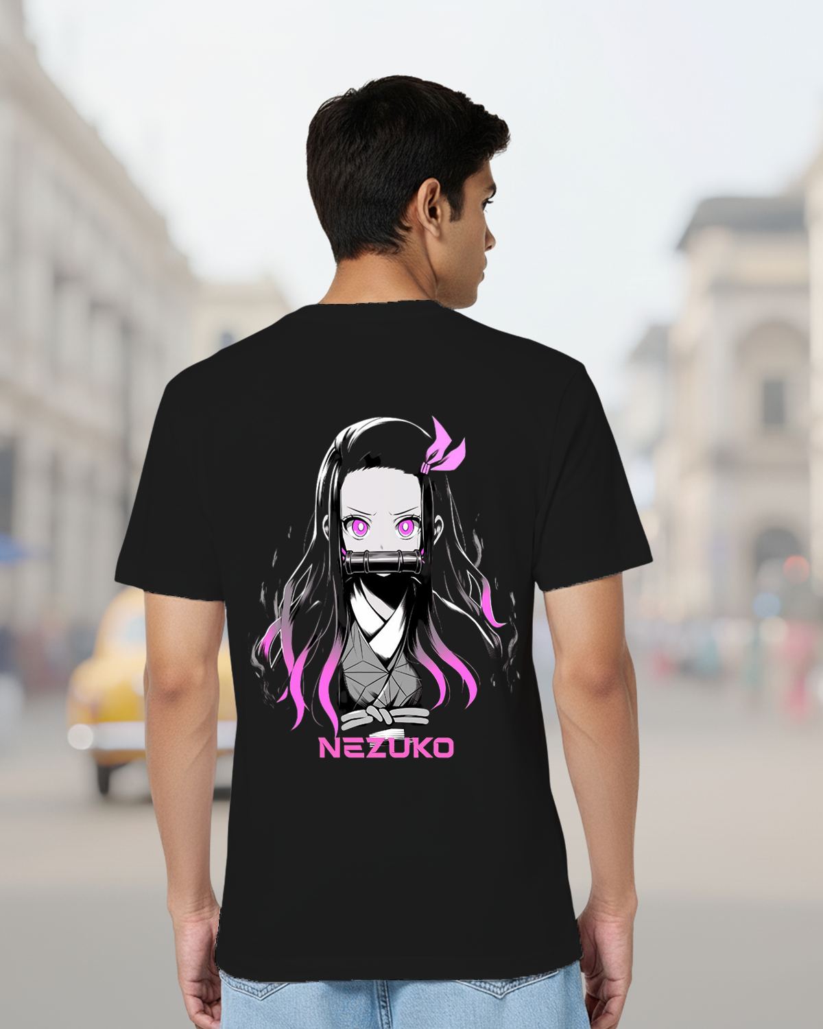 Nezuko Demon Slayer Graphic T-Shirt – Black Regular Fit Anime Tee 1