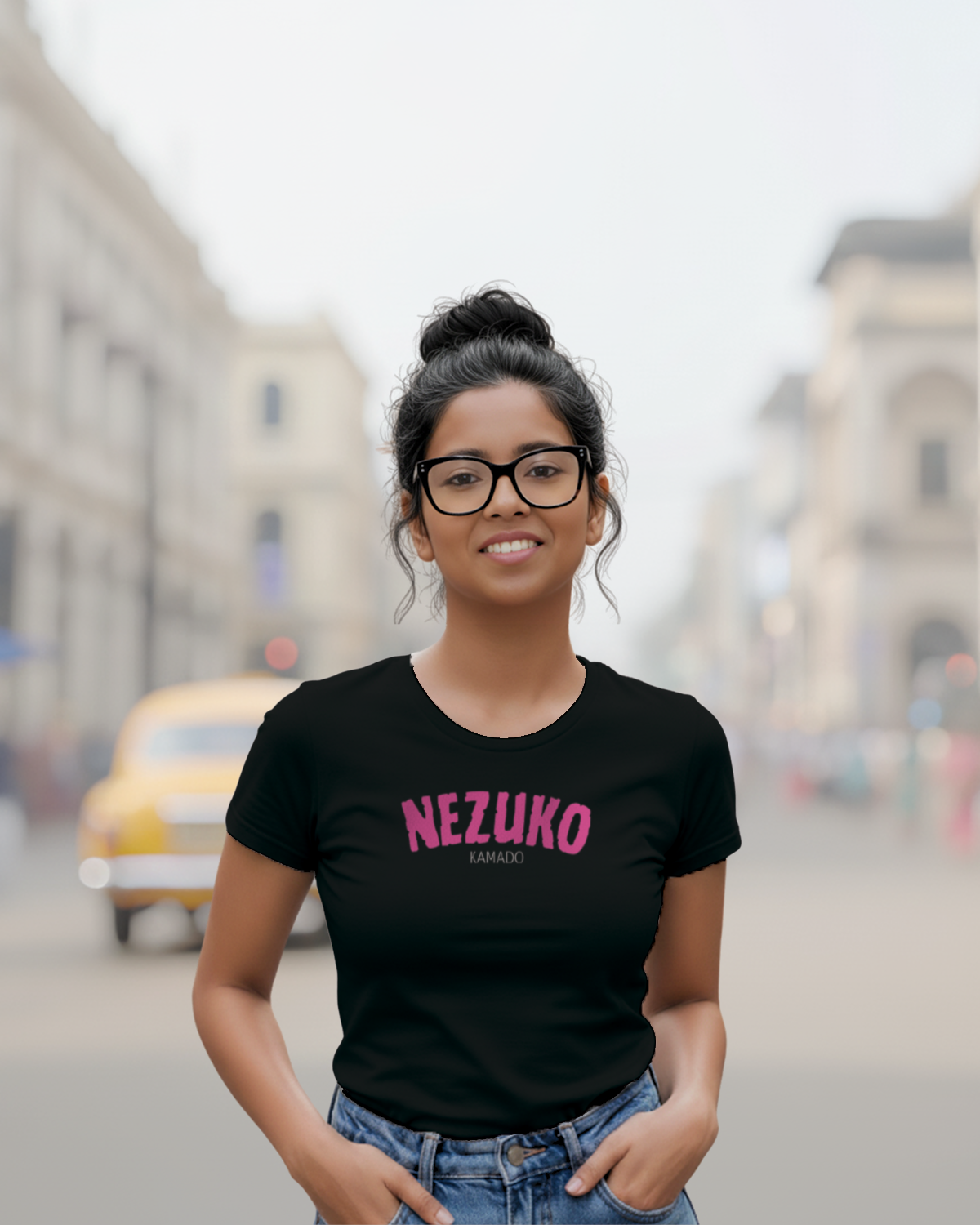 Nezuko Demon Slayer Graphic T-Shirt – Black Regular Fit Anime Tee 3