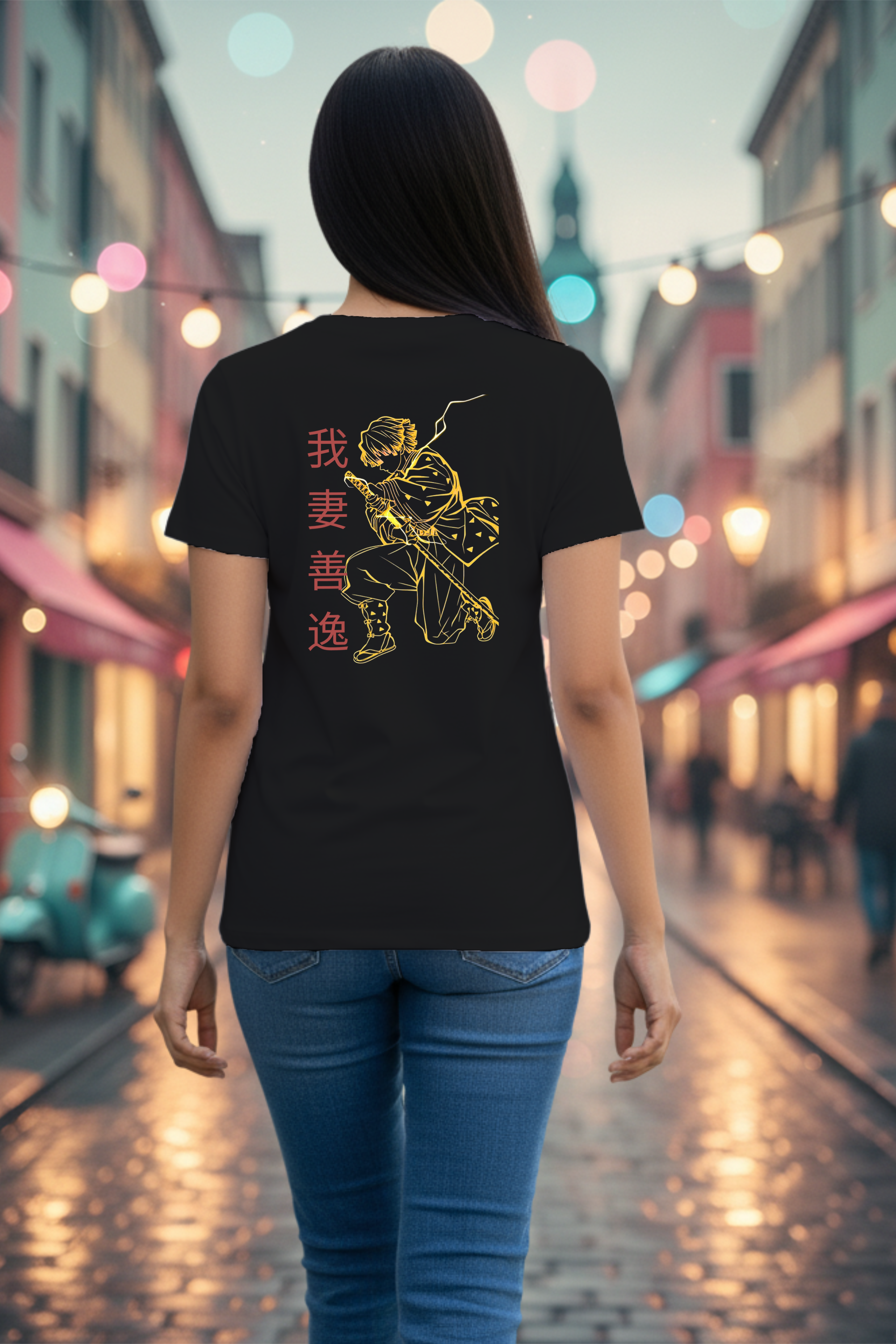 Zenitsu Demon Slayer Black Graphic T-Shirt – Youth Anime Teees | Coolteees India 3