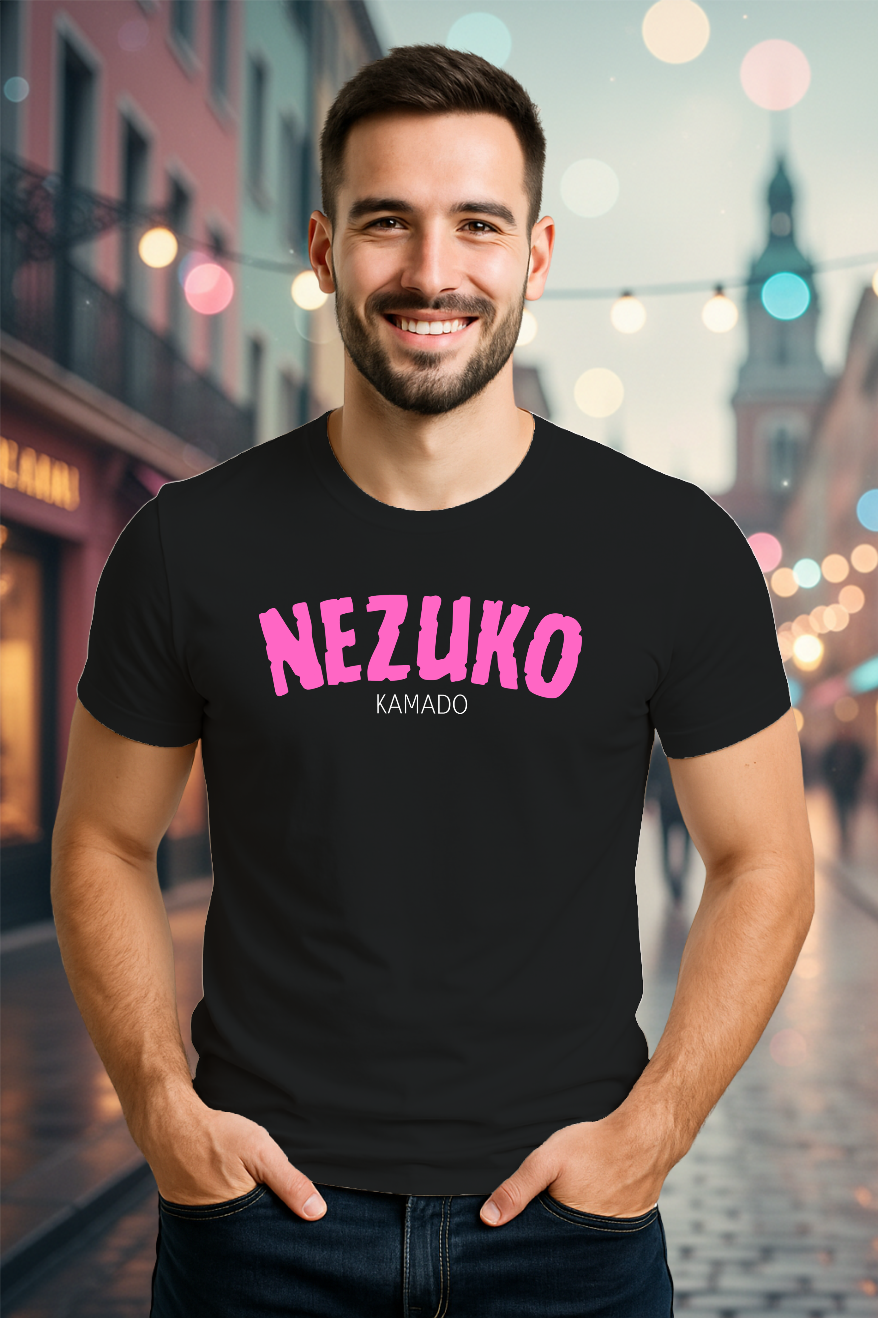 Nezuko Demon Slayer Graphic T-Shirt – Black Regular Fit Anime Tee 0