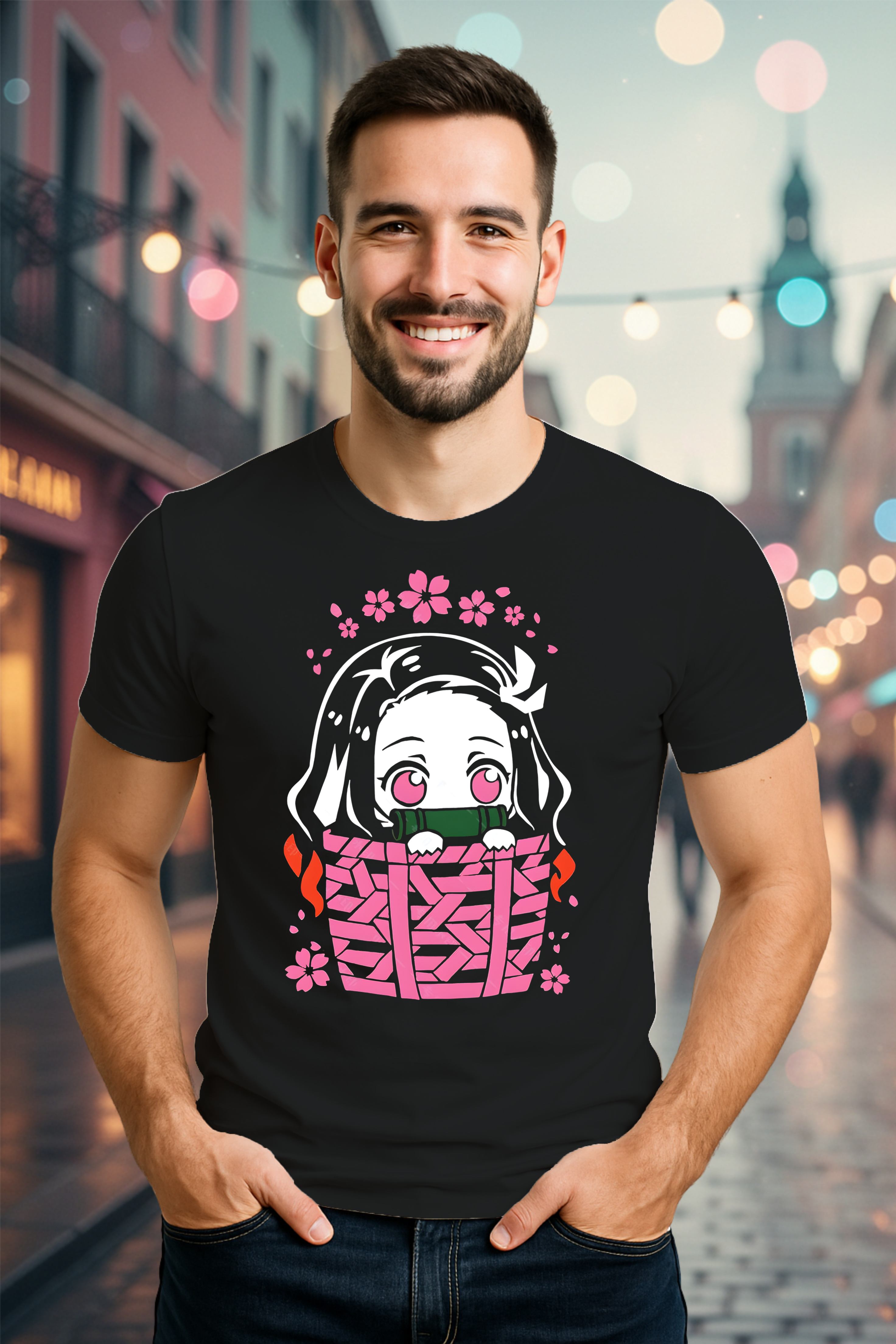 Premium “Nazuko” Black Regular-Fit Anime T-Shirt  Demon Slayer Graphic Tee | CoolTeees India 1