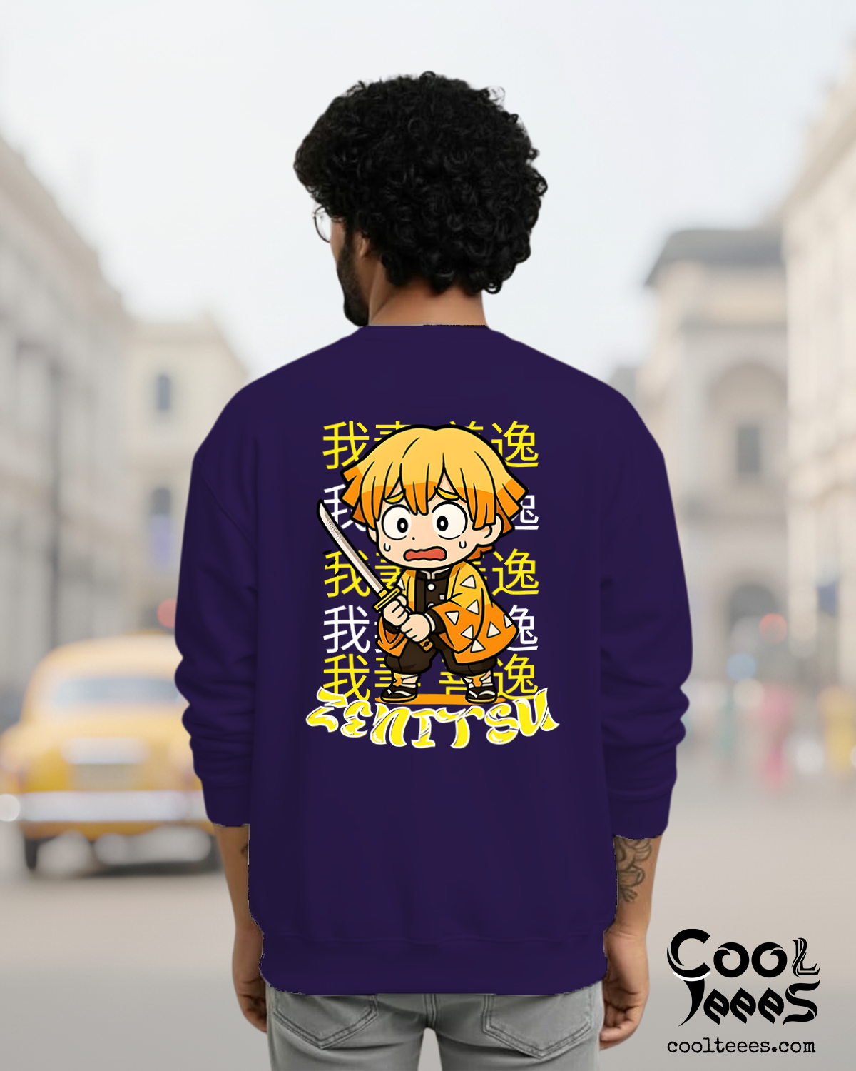 Zenitsu Anime Sweat-shirt Navy Blue /Coolteees 0