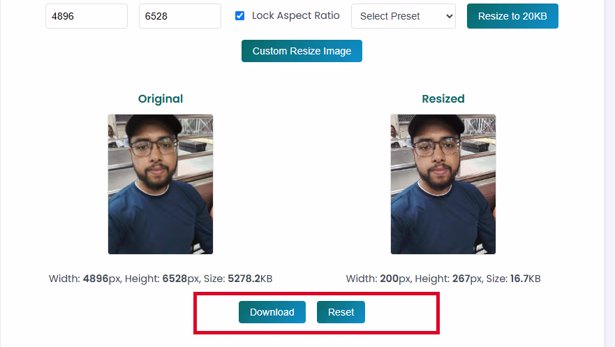 Step 3: Click the 'Download Image' button to save your resized image. Ensure the file size and dimensions meet your requirements before finalizing.