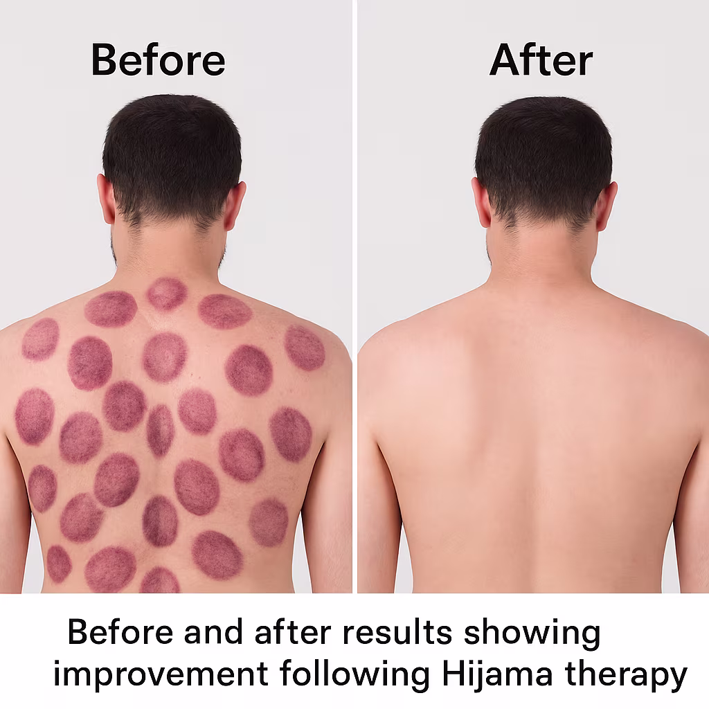 Before and after results of Hijama therapy