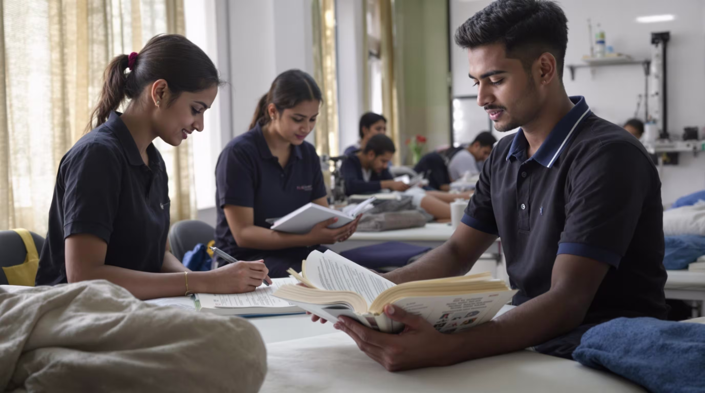 Indian students studying physiotherapy course in medical college