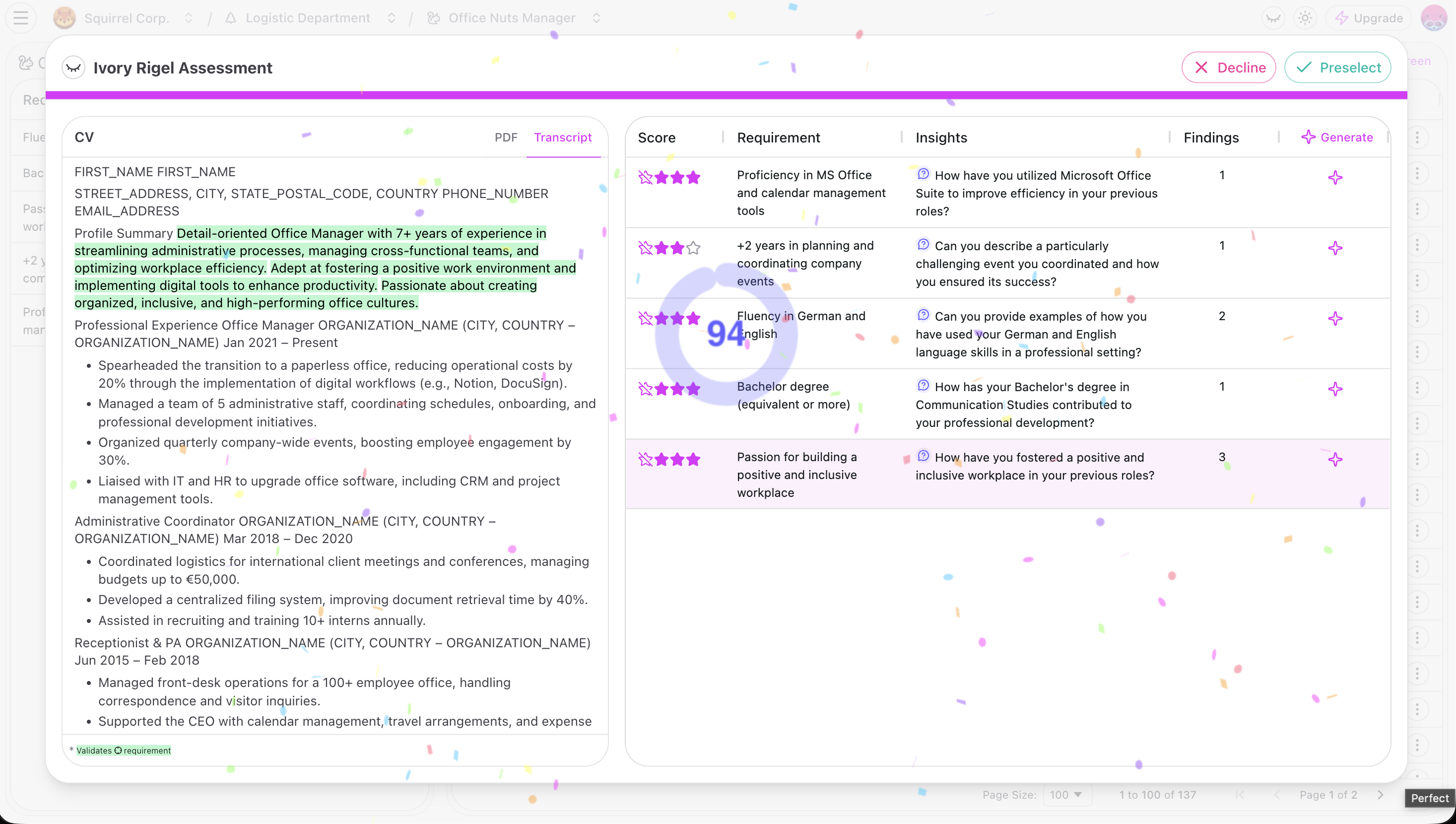 Assessment Screenshot