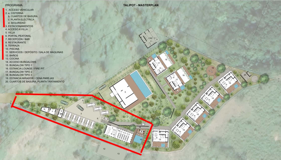 Talipot Boutique Lodge master plan - first CONFOTUR-eligible operational development at Vista Serena Miches