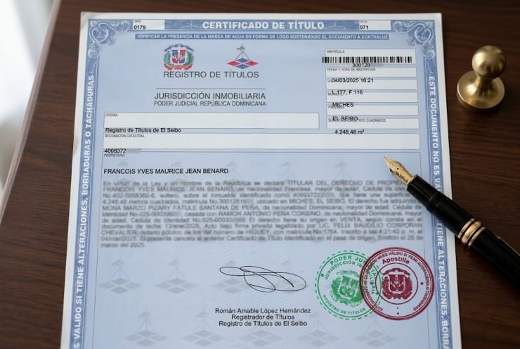 Certificado de Título République Dominicaine avec apostille — sécurité juridique investisseur