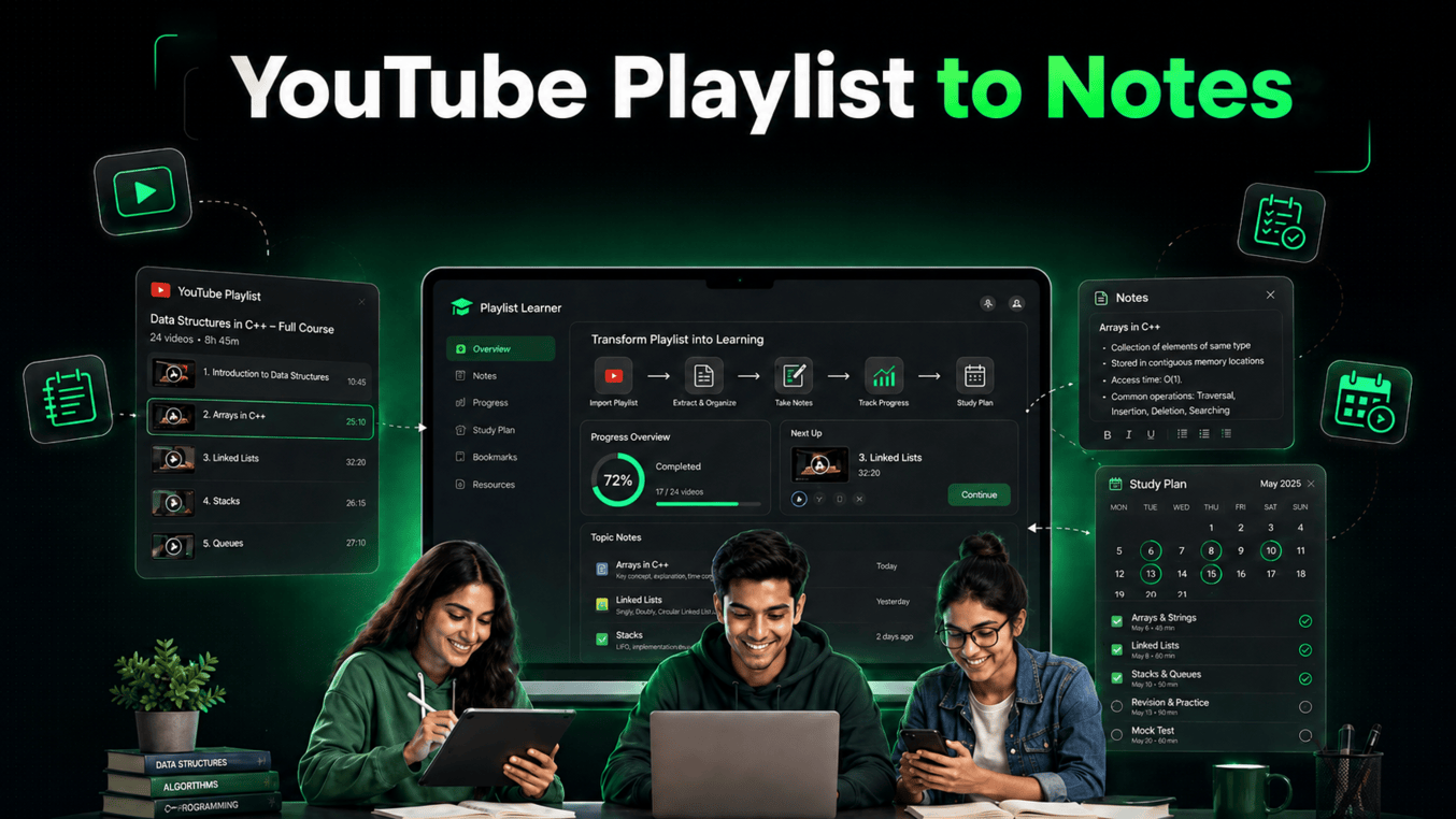 YouTube Notes & Course Tracker
