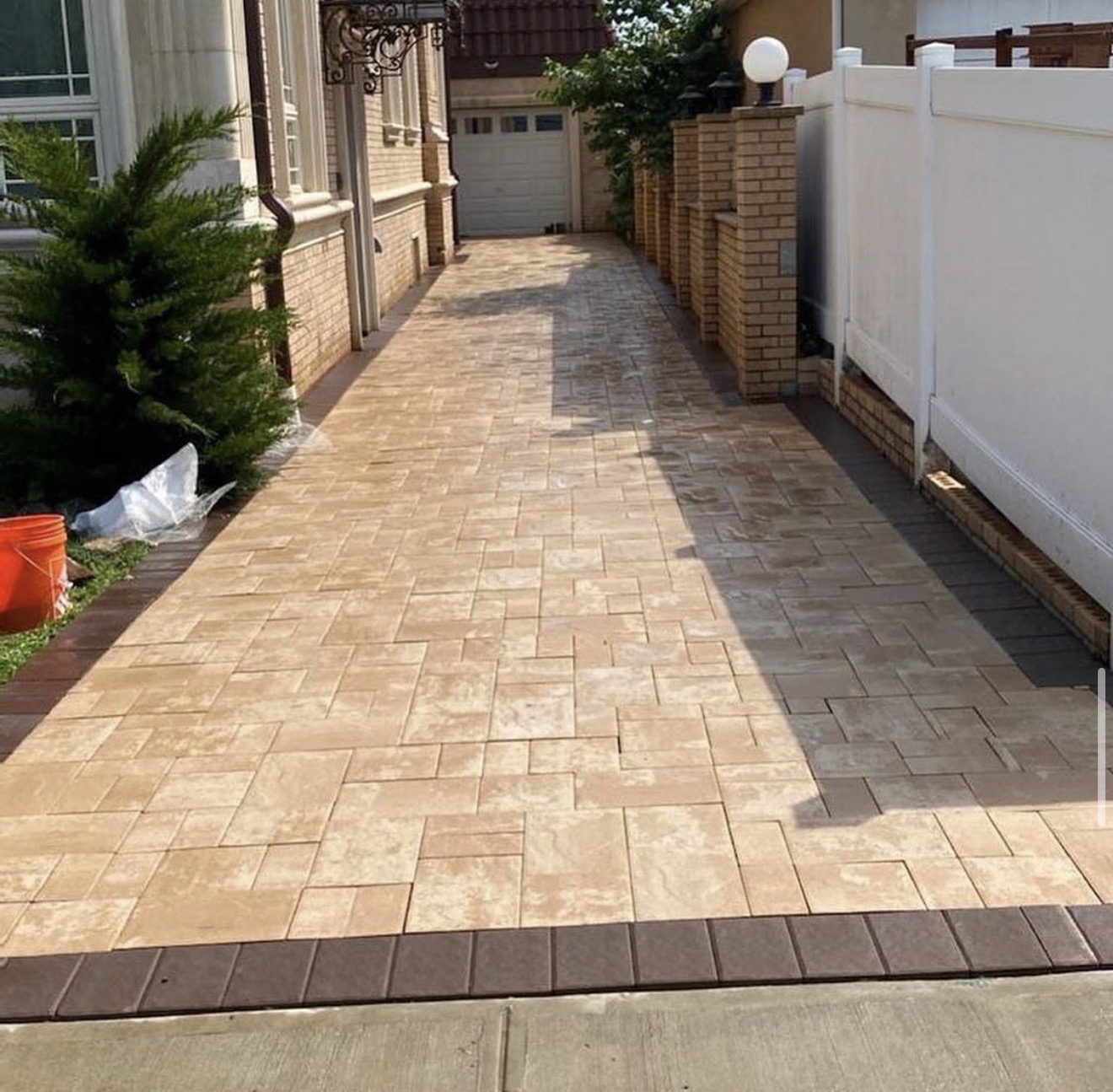 Paver driveway walkway by Fibinachi Construction NYC