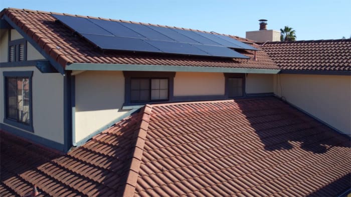 solar panel on rooftop