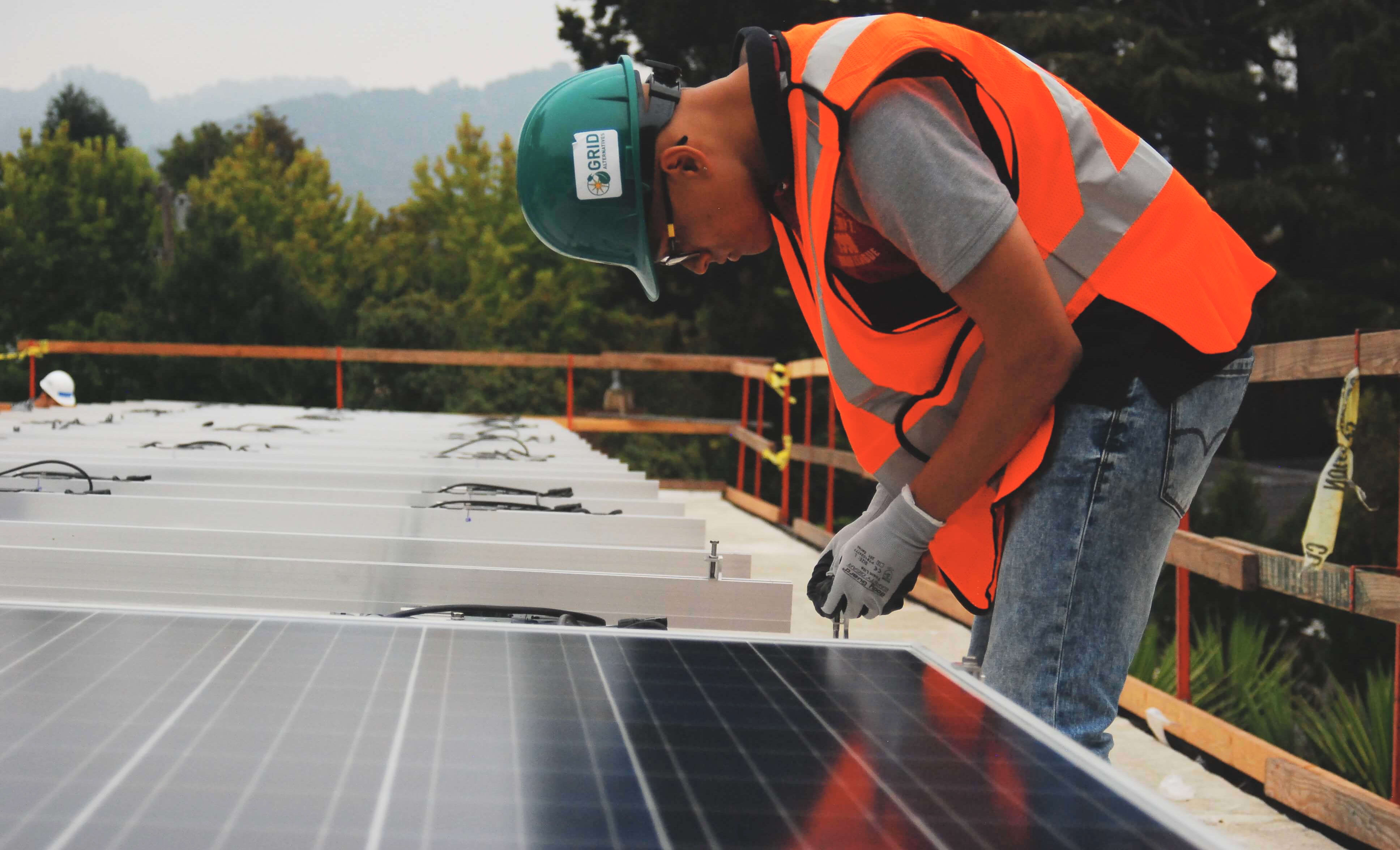 Solar careers as Solar installer installing solar