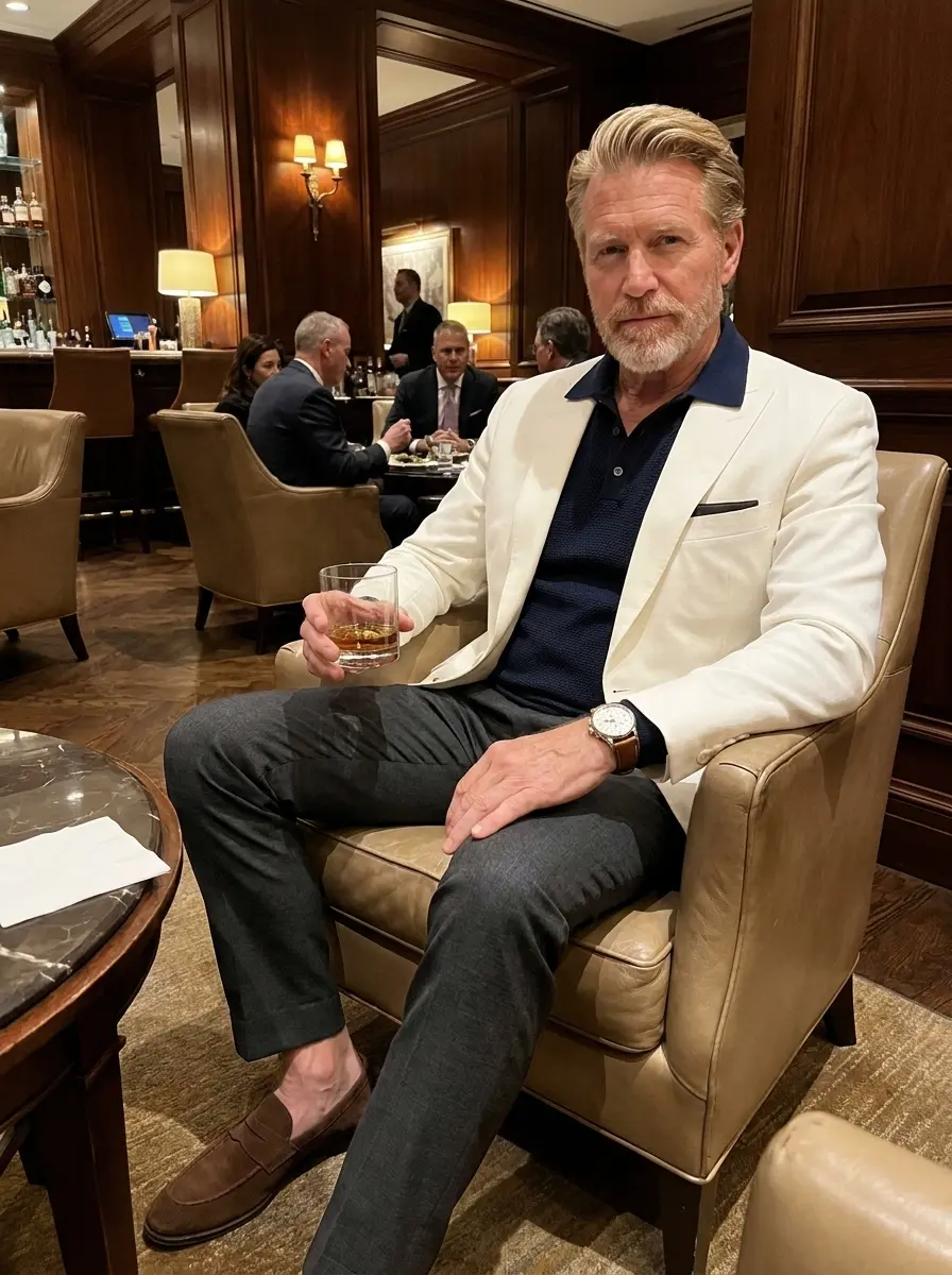 Jos. A. Bank slim fit 100 percent wool white dinner jacket featuring distinguished peak lapels