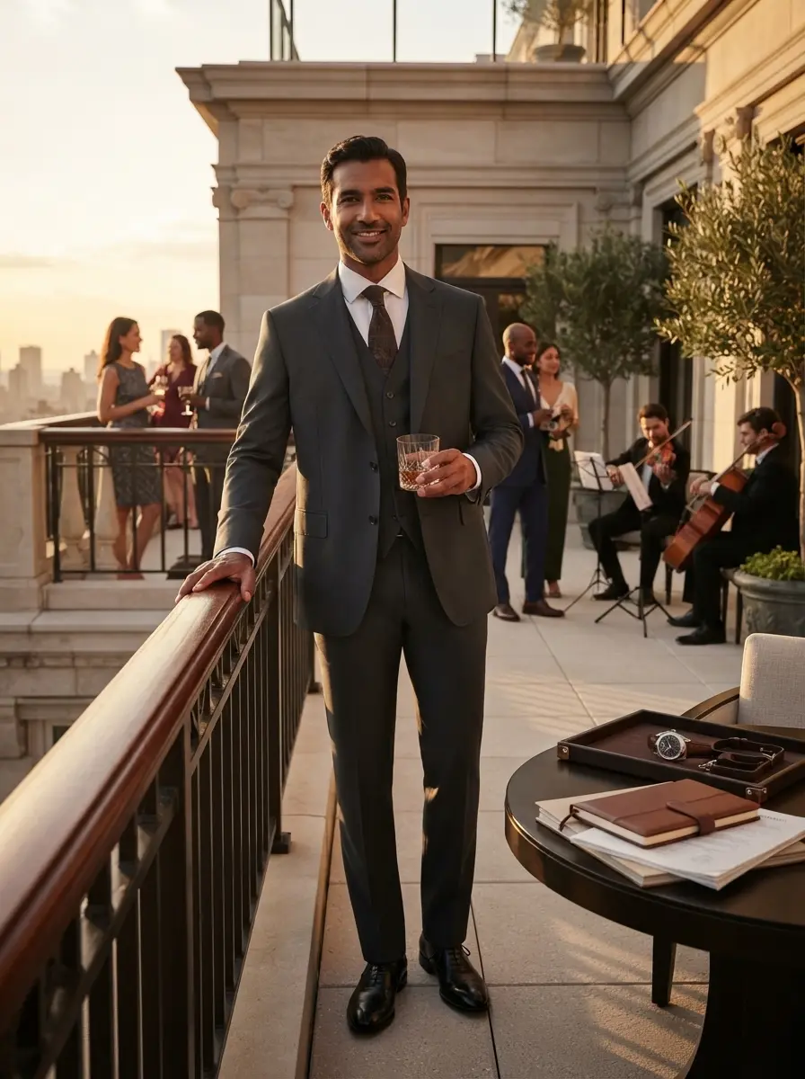 Traveler COOLMOTION Tailored Fit Suit in Graphite gray with odor reduction properties