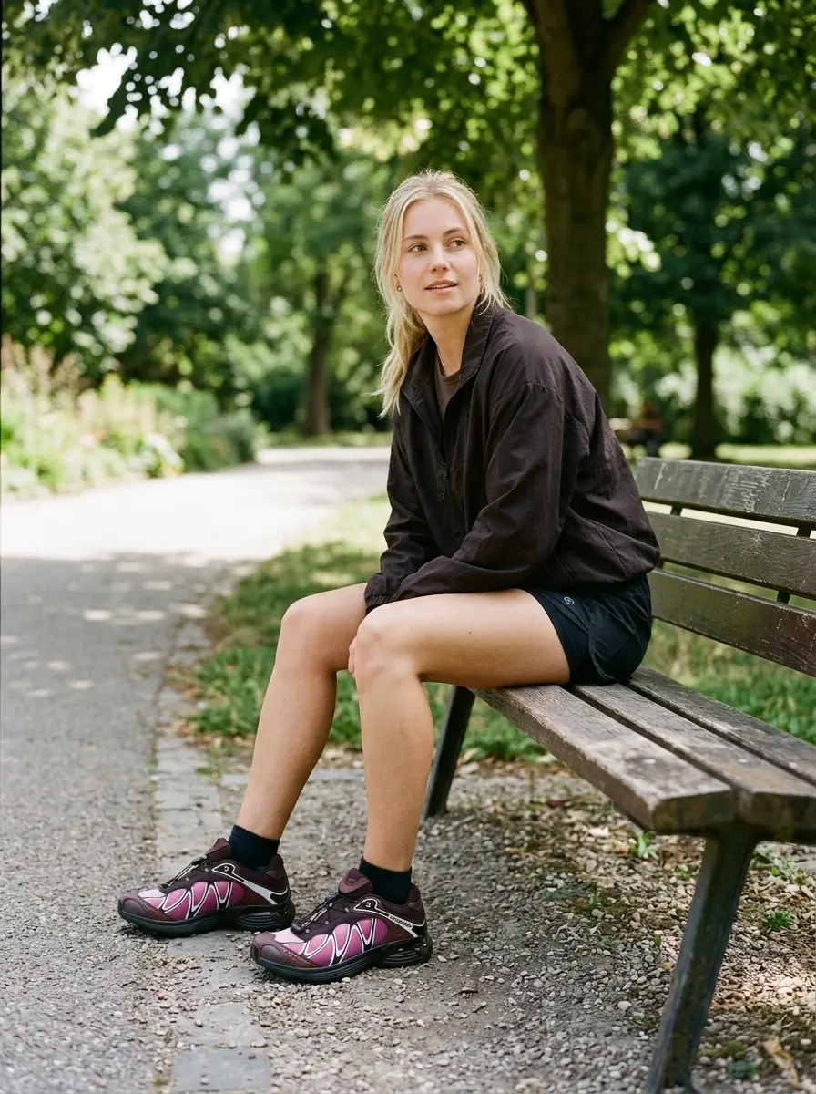 Salomon XT-Whisper Casual Shoes in Black Bitter Chocolate Pink Yarrow technical mesh