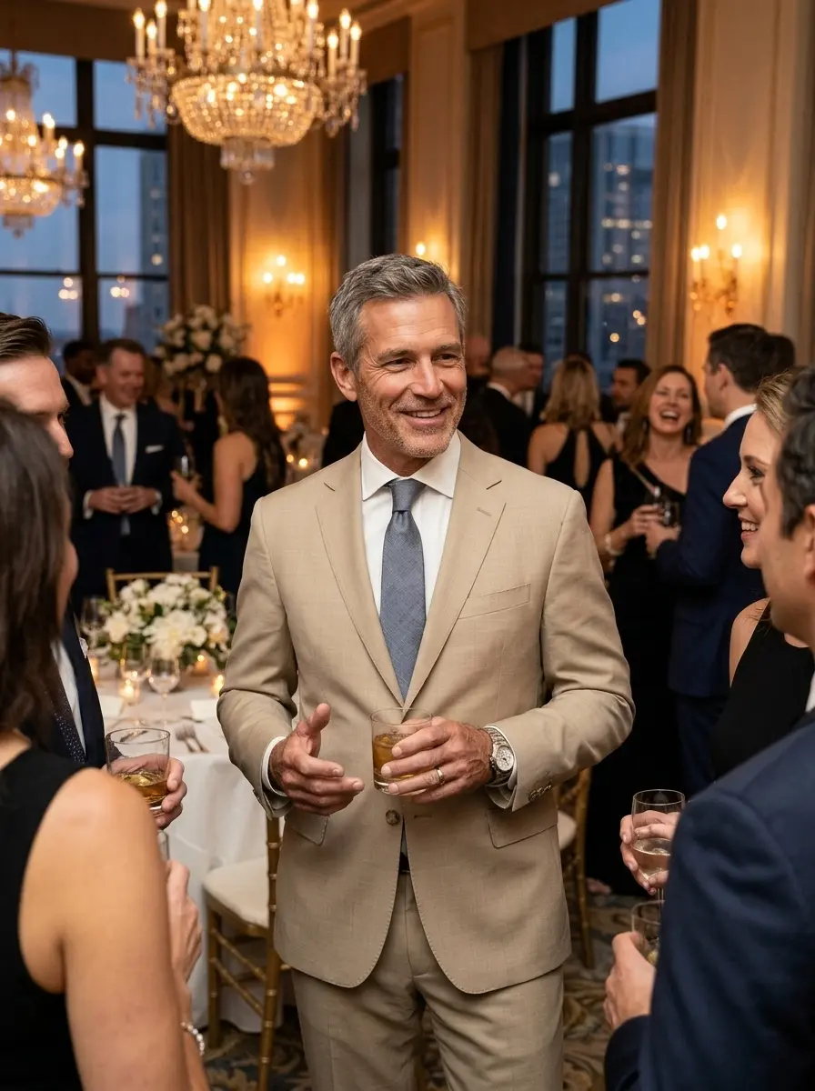 Reserve Collection Tailored Fit 100% Italian Wool Suit in sophisticated British Tan