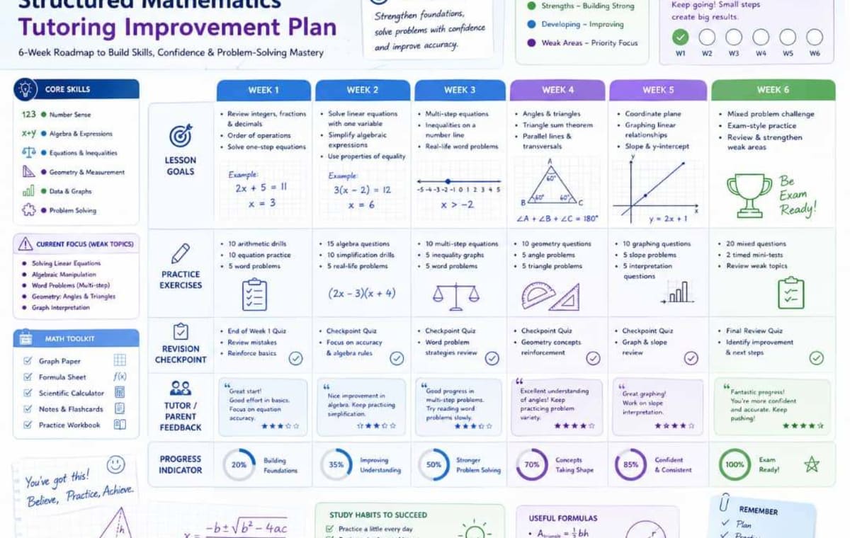Structured Mathematics Tutoring Improvement Plan gallery image