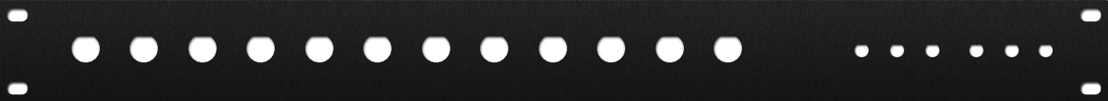 1U Rack Faceplate, 4x SMA, 12x BNC