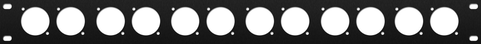 1U Rack Faceplate, 12x Neutrik