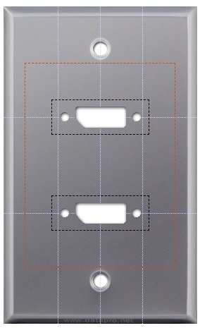 Dual panel mount DisplayPort single gang plate