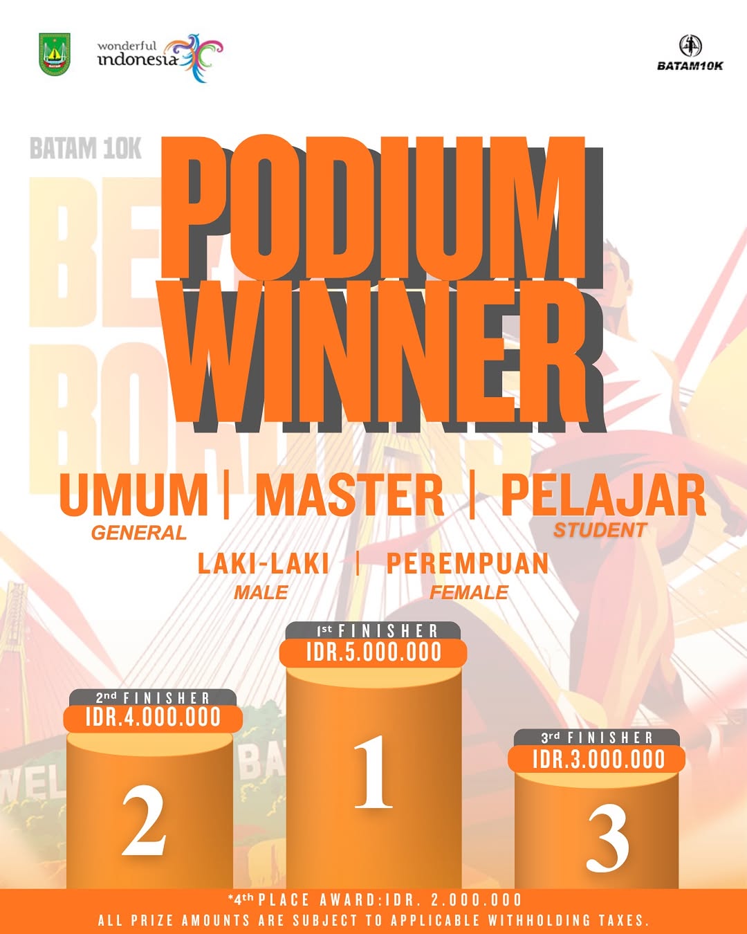 Podium Prize Batam 10K 2026