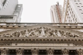 Captured the iconic facade of the New York Stock Exchange with intricate architectural details.