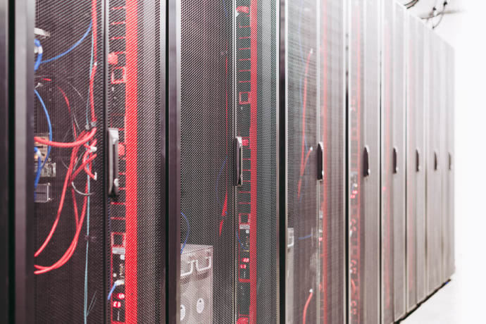 System with various wires managing access to centralized resource of server in data center