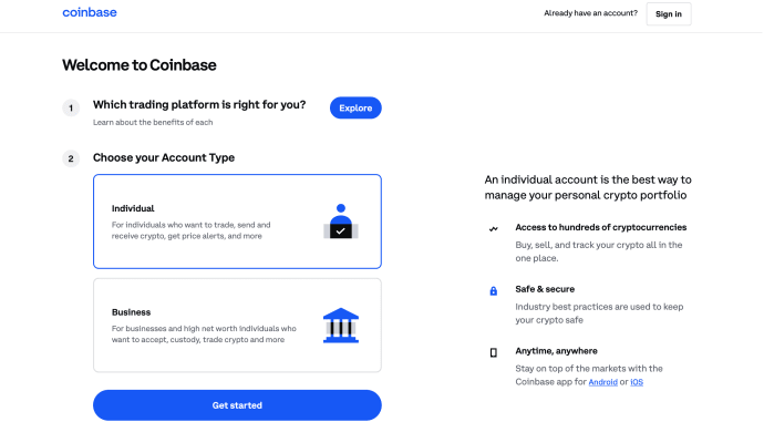 Coinbase Sign Up 2