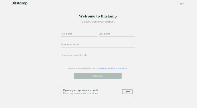 Bitstamp Open Account
