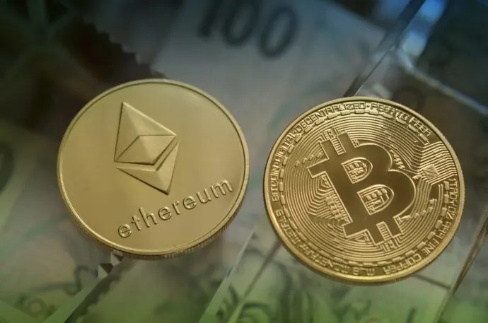 ethereum, bitcoin, cryptocurrency-
