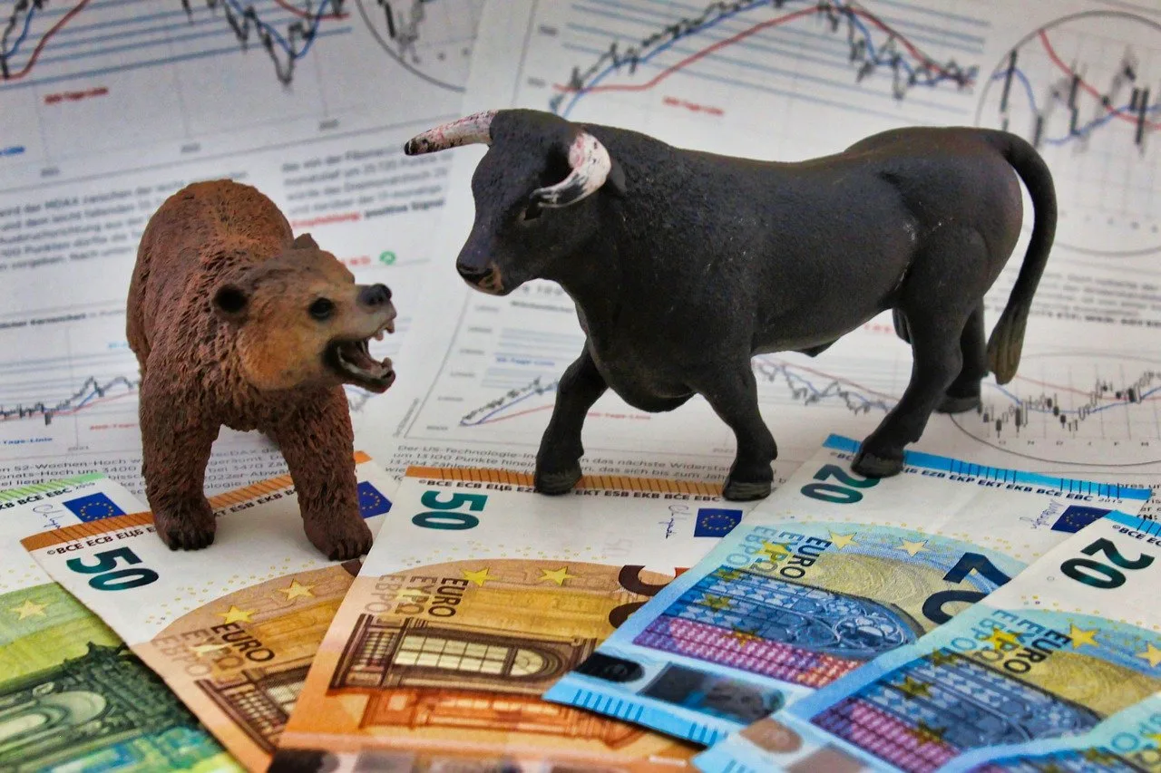 bull and bear, bull, bear, stock exchange, money, shares, share prices, seem, securities, rise, fall, courses, chart, trading, finance, e commerce