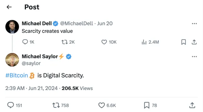 Michael Saylor on X: "#Bitcoin is Digital Scarcity."