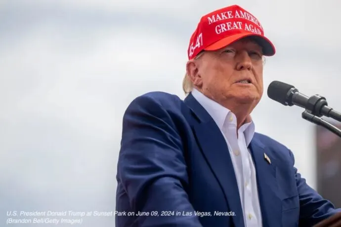 U.S. President Donald Trump at Sunset Park on June 09, 2024 in Las Vegas, Nevada (Brandon Bell/Getty Images)