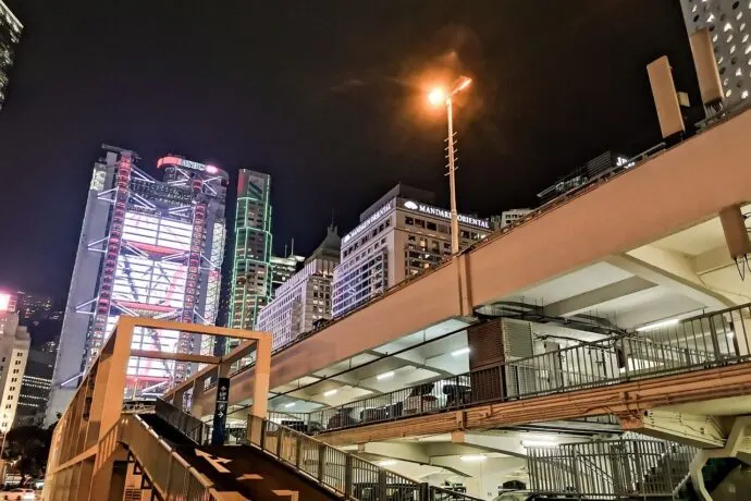 central, hong kong, night