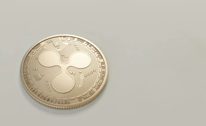 High-quality image of a Ripple (XRP) coin on a neutral backdrop, perfect for finance and cryptocurrency themes.