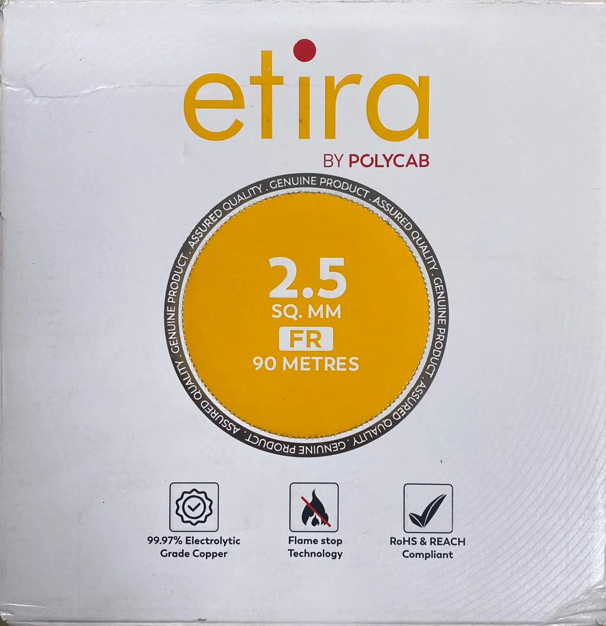Etira 2.5 sqmm FR House Wire 90m – Heavy‑Duty, 99.97% Copper, Eco‑Compliant