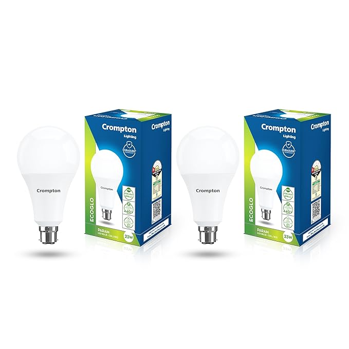 Crompton 23W High Wattage LED Bulb – Cool Day Light 6500K, Energy Efficient, B22 Base