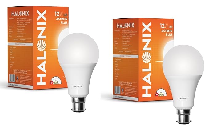 Halonix Astron Star 12W B22 LED Bulb – Cool White 6500K, Energy Efficient (Pack of 2)