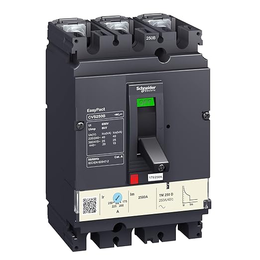 Schneider EasyPact CVS MCCB LV525303 – 250A, 3P3D, 25kA at 415V, TM250D Trip Unit, IEC 60947‑2
