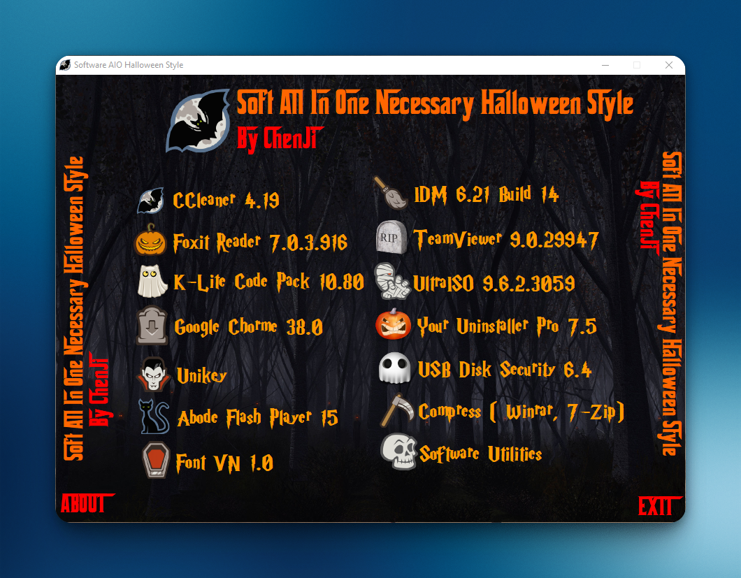 Giao diện Software AIO Halloween Style By ChenJi