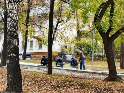 Тротуар на Ленина готовят к укладке плитки