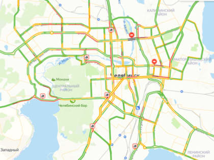 Челябинск в пробках после снегопада: напряженность на дороге 8 из 10-ти