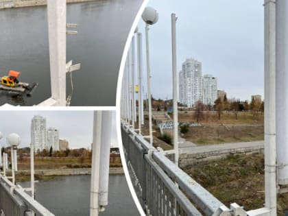 В Челябинске украли часть подсветки моста через реку Миасс
