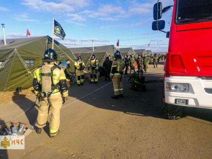 В палаточном лагере под Чебаркулем пожарные ликвидировали возгорание