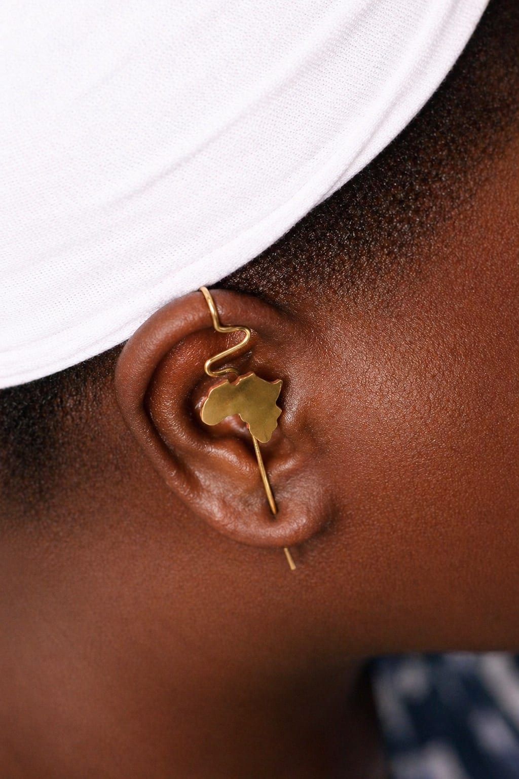 African Map Ear Pin view 4