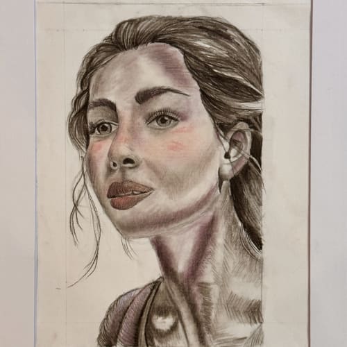 Upward Gaze With Rose-Touched Cheeks