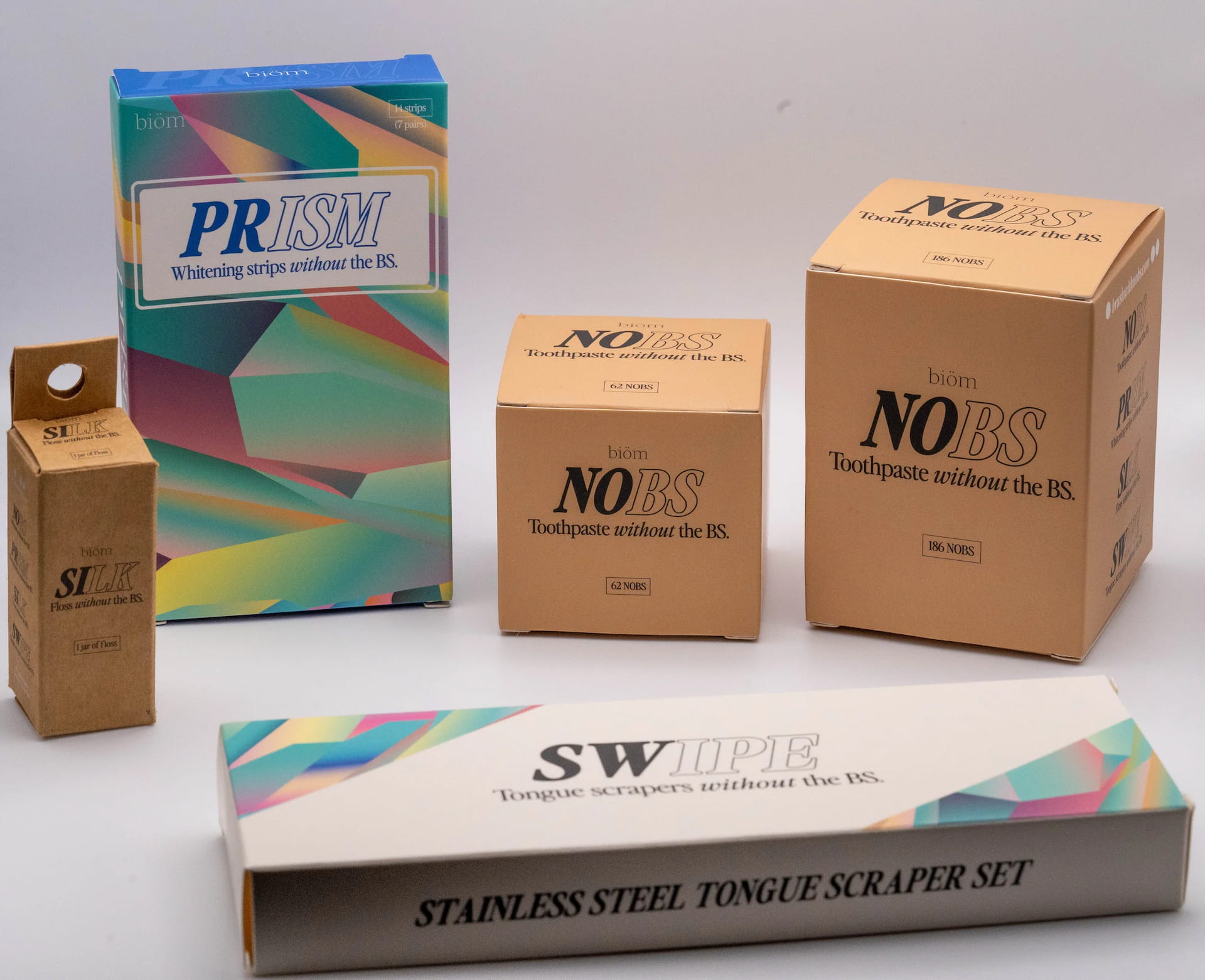 Lineup of Biöm products