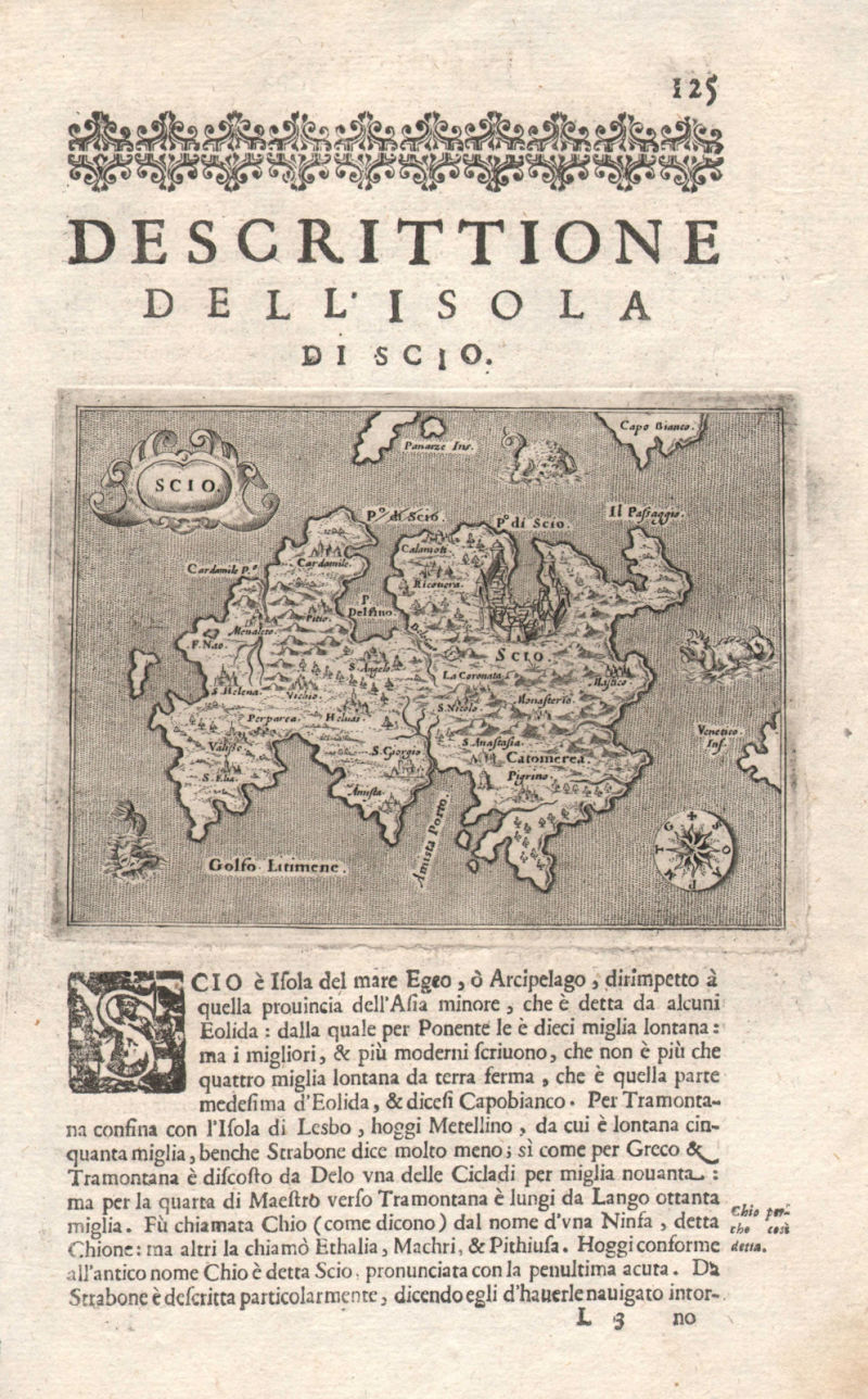 Antique map of Chios.