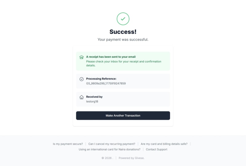 New payment