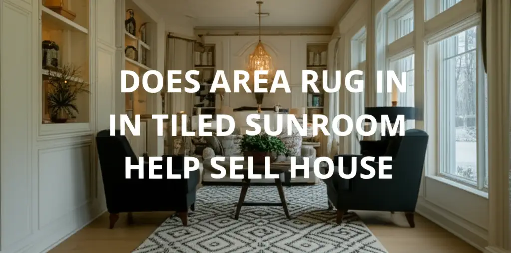 Discover if an area rug in a tiled sunroom helps sell your house by adding warmth, defining space, and enhancing buyer appeal.